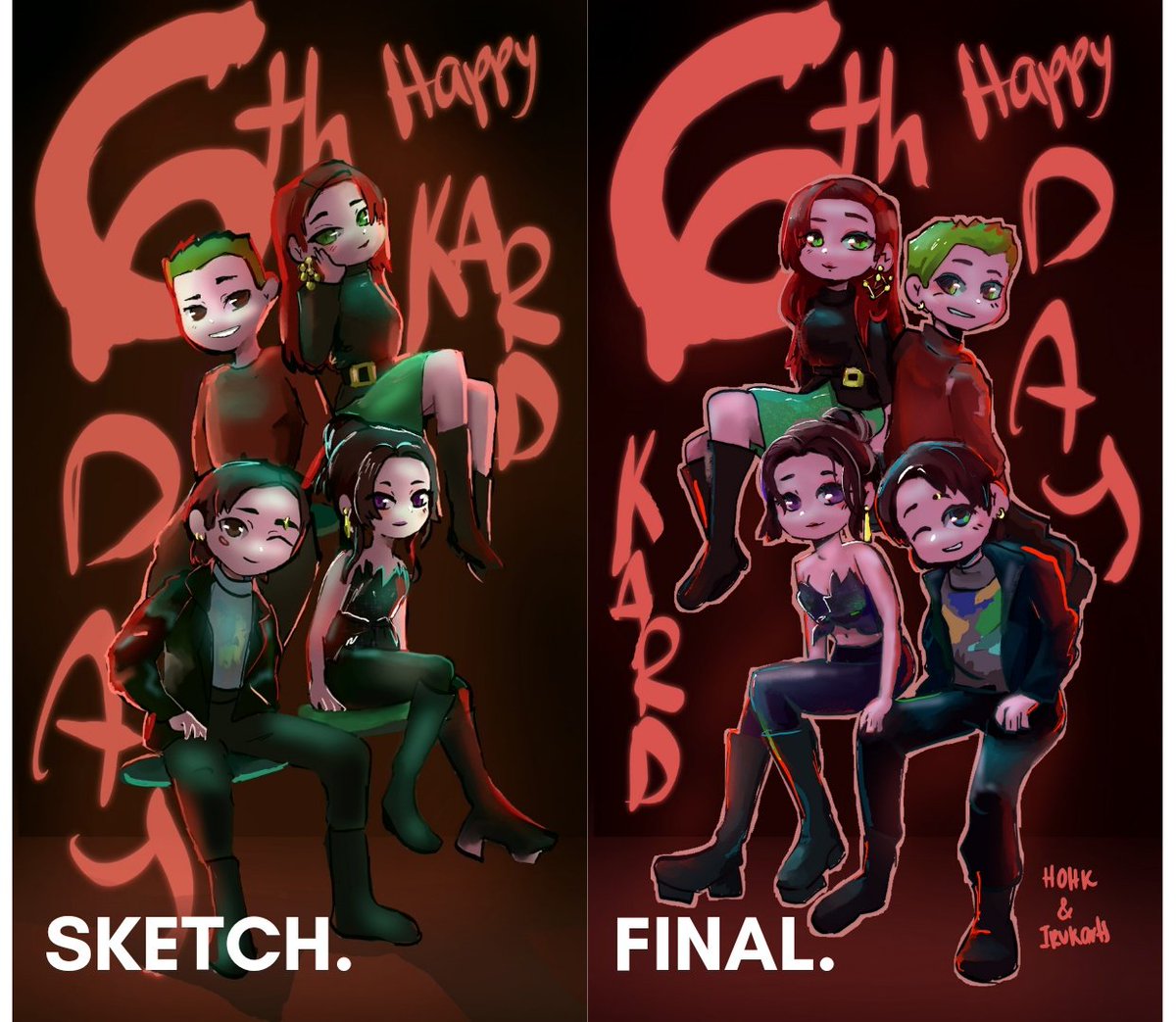 Iru_karts's tweet photo. Color #Sketch first version VS Final #Illustration

It changed a LOT huh 😂 even when I tried to follow the color sketch. (Still looks of messy 😭 but i dont get used to my new tab yet) 

Anyway. Take cake! 🙈😳😉 https://t.co/FJS4n1yQbe