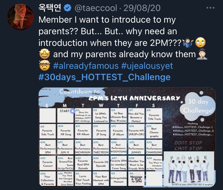 tonyskywalkers's tweet photo. can’t wait for that account to put taec in the list of 2pm’s sasaengs since he’s hottest president, literally #/1 hottest and he’s literally a ghost resident of hottesttwt, and also always with the members when they’re together
#ujealous https://t.co/Ik6TwoOasO