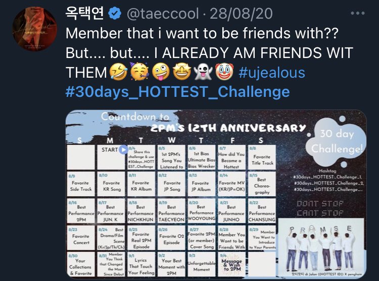 tonyskywalkers's tweet photo. can’t wait for that account to put taec in the list of 2pm’s sasaengs since he’s hottest president, literally #/1 hottest and he’s literally a ghost resident of hottesttwt, and also always with the members when they’re together
#ujealous https://t.co/Ik6TwoOasO
