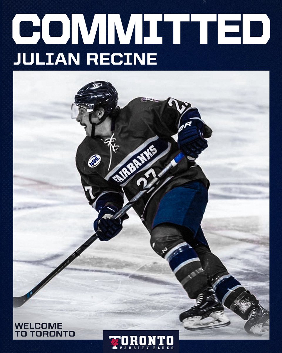 Men's hockey adds forward Julian Recine to their 2023-24 roster!

Welcome to the Blues family, Julian! 💙

🗞️: tinyurl.com/y5u573d4

WE ALL #BLEEDBLUE | #WeAreTO