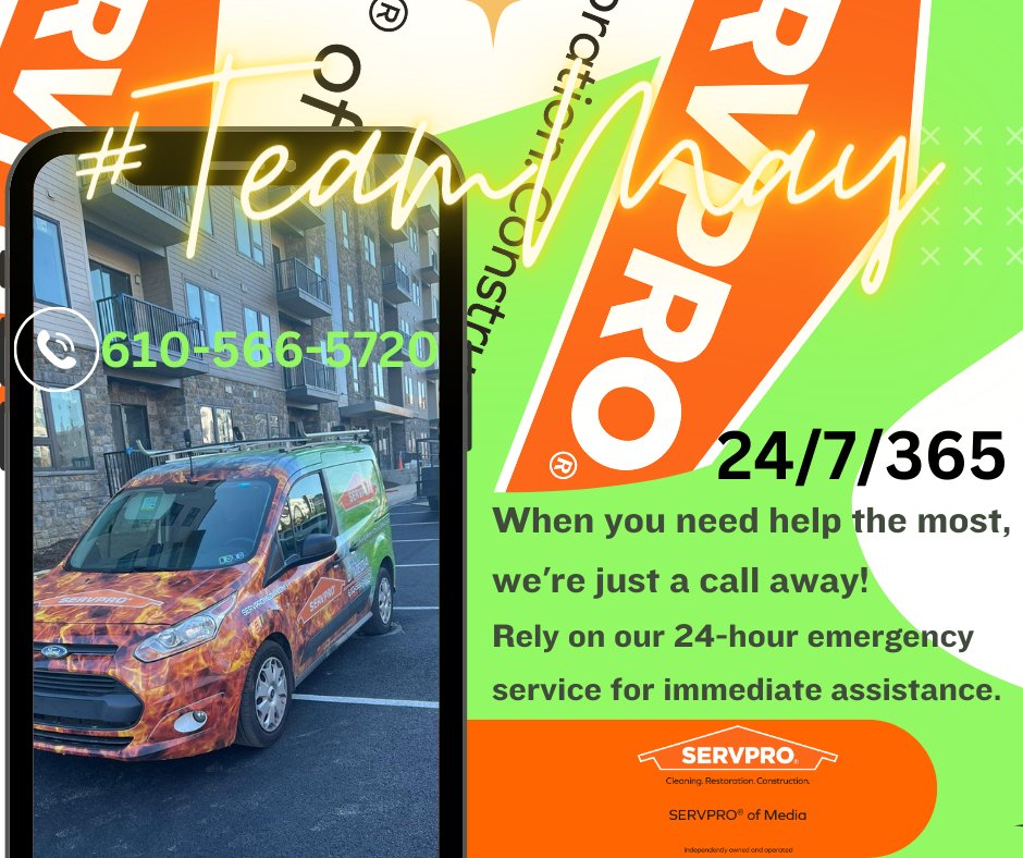ServproMedia's tweet photo. 📞 Need immediate help with water, fire, or mold damage? We've got you covered! 💧🔥 Servpro of Media is just one phone call away!

#ServproOfMedia #RestorationExperts #24HourService #CallUsNow #WeAreHereToHelp https://t.co/jvJigA1Qu5