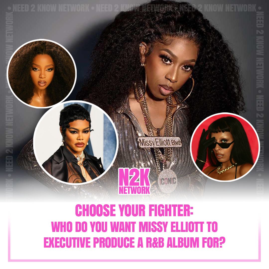 Need2KnowNET's tweet photo. There’s no doubt that Missy Elliott has an untouchable R&B sound. We can only imagine what an entire project executively produced by her could do for the current state of R&B. #iNeed2Know Who do you want her to lock in w/ first? https://t.co/3mejxe74Xw