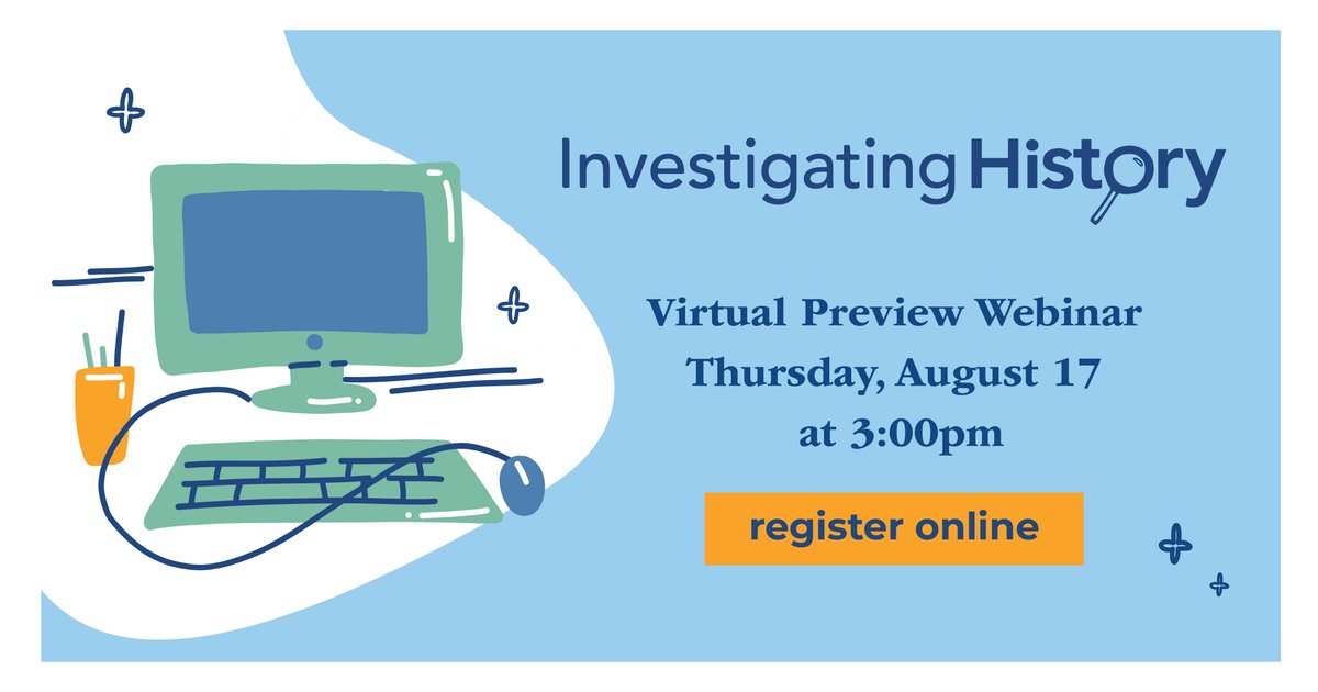 Learn more about our inquiry-based, comprehensive, totally FREE history curriculum for educators in MA and beyond at this preview webinar next week! bit.ly/IH-register