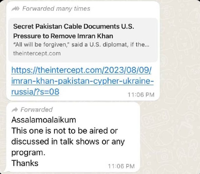 ImranARaja1's tweet photo. پاکستان میں آزادئ اظہار رائے اپنے عروج پر”
۔۔
چینلز اور اینکرز کو سختی سے منع کیا گیا ہے کہ سائفر پر کوئی پروگرام نہیں ہوگا ورنہ ڈیڈی پٹائی کریں گے
۔۔
وہ کمانڈو صحافی بھی آج کل چوہے بنے بلوں میں چھپے ہوئے ہیں جو خان دور حکومت میں ڈی چوک کو خالہ جی کا ویہڑہ سمجھ کر بیٹھے رہ��ے تھے۔ https://t.co/YoU57WMzrh