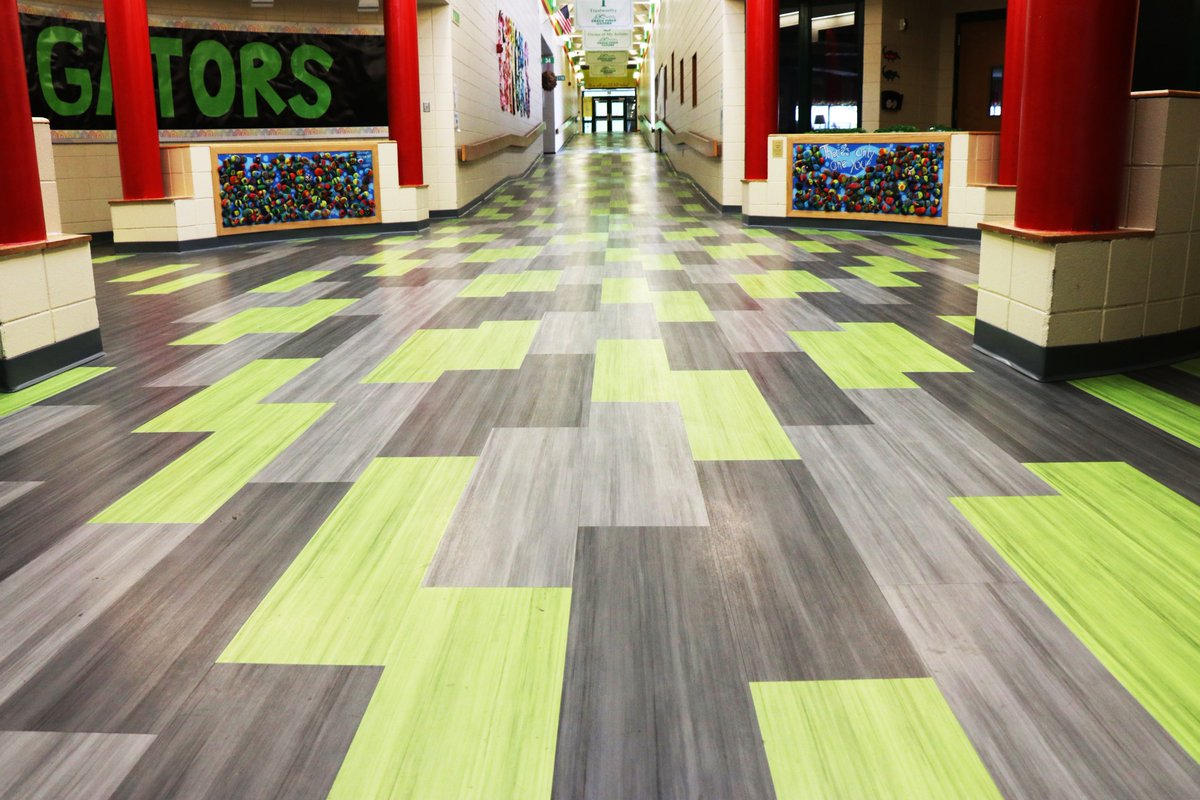 rockwoodschools's tweet photo. The lobby areas at Green Pines Elementary and Selvidge Middle have newly installed flooring surfaces, thanks to the hard work of our Rockwood Facilities team and construction crews over the summer! #WeAreRockwood #ForwardwithEfficiency https://t.co/9OS6IFU6qT