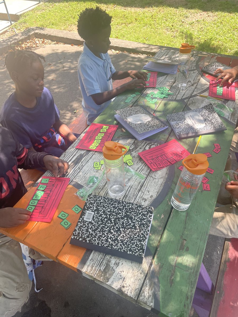 tbarkerMed's tweet photo. Sometimes we just have to take it outside! We had fun! #makingmathmath @APSHAES @CrystalJanuary @BrownKiaunn @HAESPartners https://t.co/i1PCZCnKex