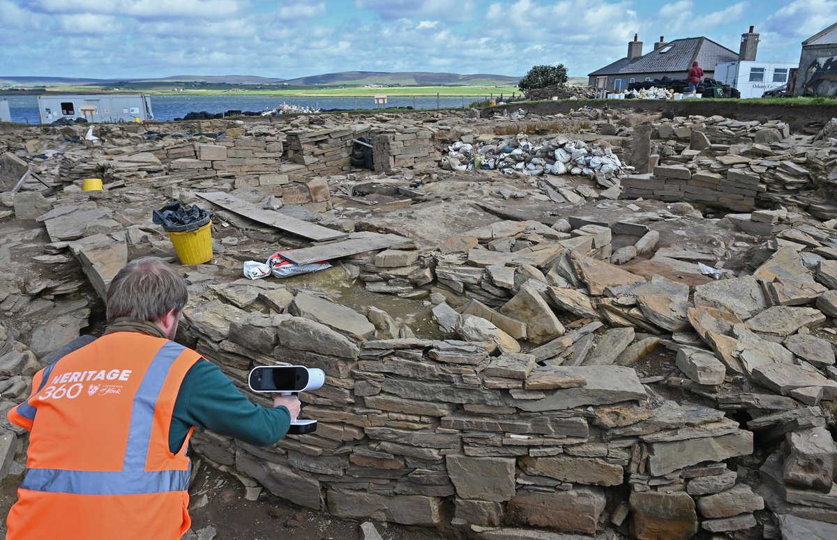 Heritage_360's tweet photo. It was blowing a gale here today in Orkney, but we still captured some excellent 3D scans of the Neolithic archaeology being uncovered at the @NessofBrodgar excavation! These 5000 year old structures contain stones with fine incised details that our scanners were able to pick up. https://t.co/Rbjy6wWG3C