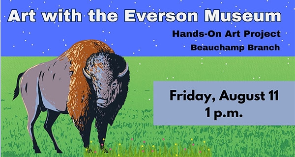 Happening Friday 8/11: Art with the @EversonMuseum at Beauchamp Branch Library! Families are invited to join at 1:00 PM, for a hands-on art project. Materials will be provided. Supported by M&T Charitable Foundation.