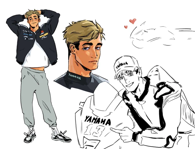 more doodles! this time its motogp atsumu 😸❤️‍🔥🏁🏍️