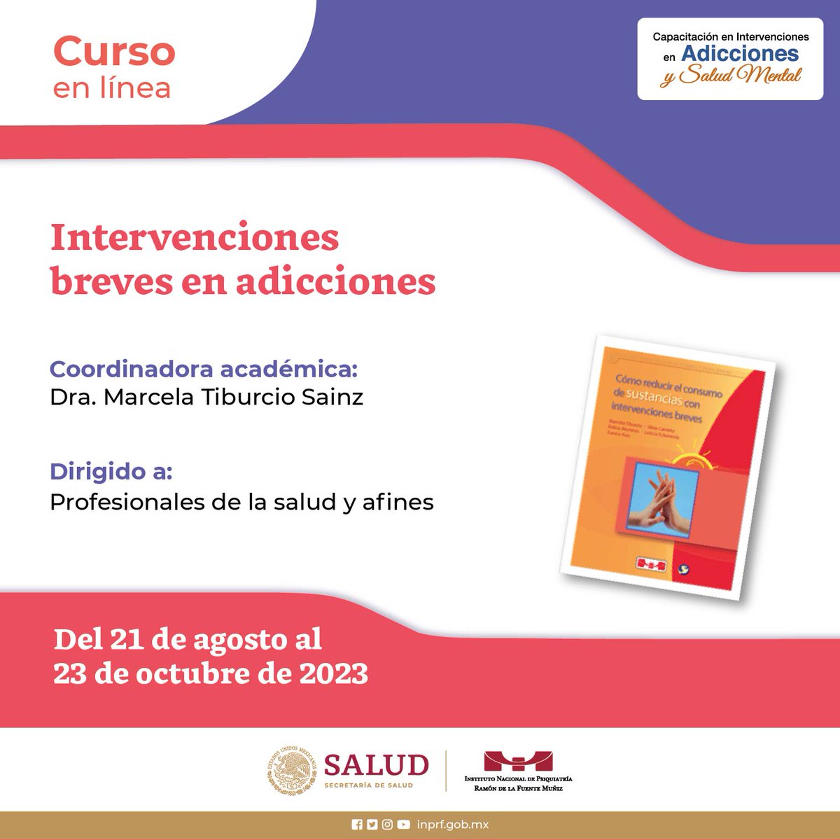 Curso en línea: #Intervenciones breves en #adicciones
📌 Inscripción: bit.ly/3qPGxbC 
ℹ️ acortar.link/UrogAz