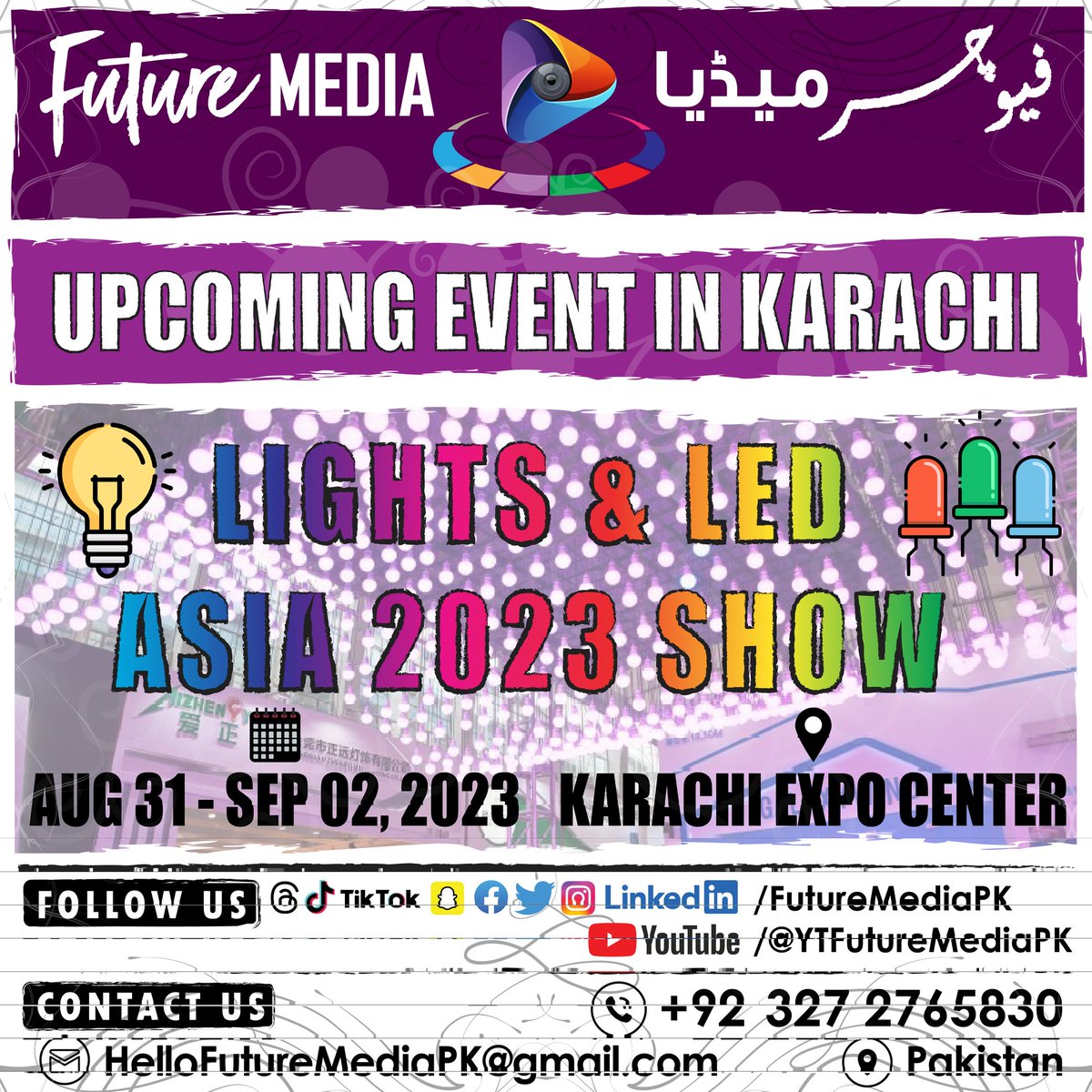 FutureMediaPK's tweet photo. ITCN #Asia #IT &amp; #Telecom #Show 2023 | #Lights &amp; #LED Asia 2023 | #Digital #Signage &amp; #Printing Asia 2023

DATE / TIMINGS:
31 AUG 2023 - 02 SEP 2023 / 10:00 AM - 07:00 PM

LOCATION/VENUE:
#KarachiEXPOCenter #Karachi #Pakistan

#commercial #construction #ecommerce #events #trend https://t.co/yxQptOOSNb
