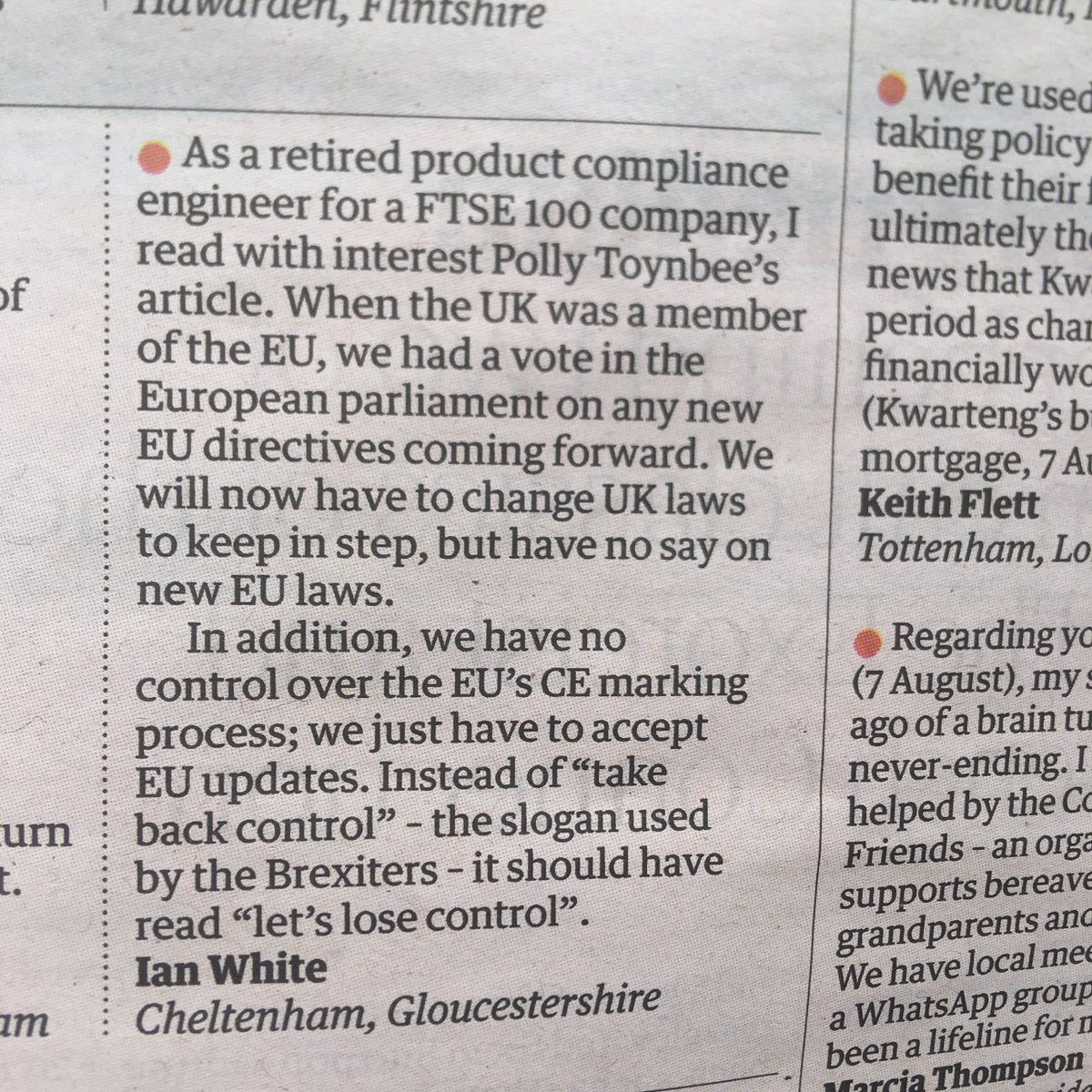 Does Ian White nail Brexit in today's Guardian?