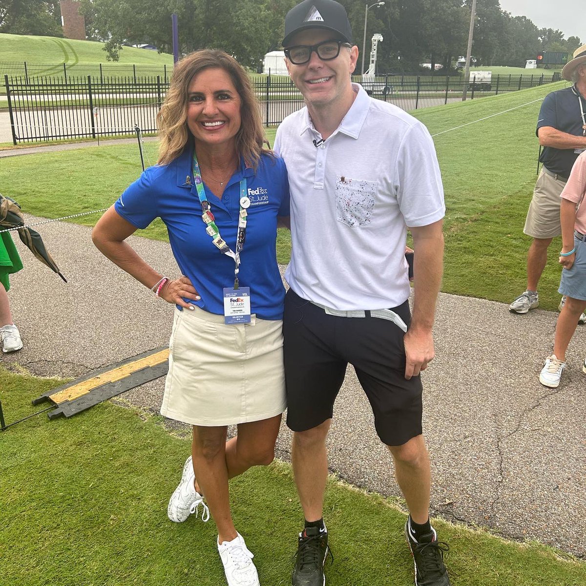 TheTinaRodgers's tweet photo. Pro Am day at the @FedExChamp with @McIlroyRory @bobbybonesshow @JonRahmpga @StJude 

54 total on 2 tee box every year for Linda and I!  If you need me, you’ll find me daily spotting on 2Tee!

#forthekids #fesjc @FedEx https://t.co/YmXXj3X4Bq