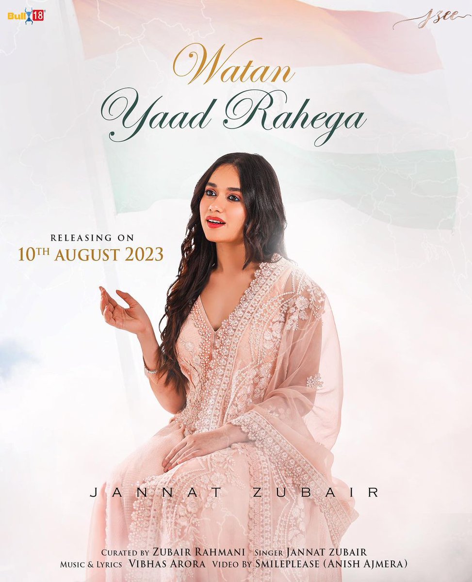 FakherahS's tweet photo. Watan yaad rahega releasing on 10 of August 🇮🇳 #watanyaadrahega #jannatzubair https://t.co/MoF2peIWPR