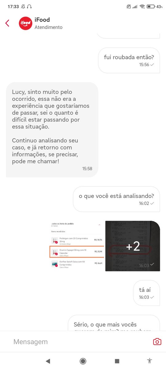 rohach543's tweet photo. @iFood Olha a diferença de horário das respostas, e leia as respostas, esse é o padrão Ifood de atendimento? https://t.co/3tamu5920H