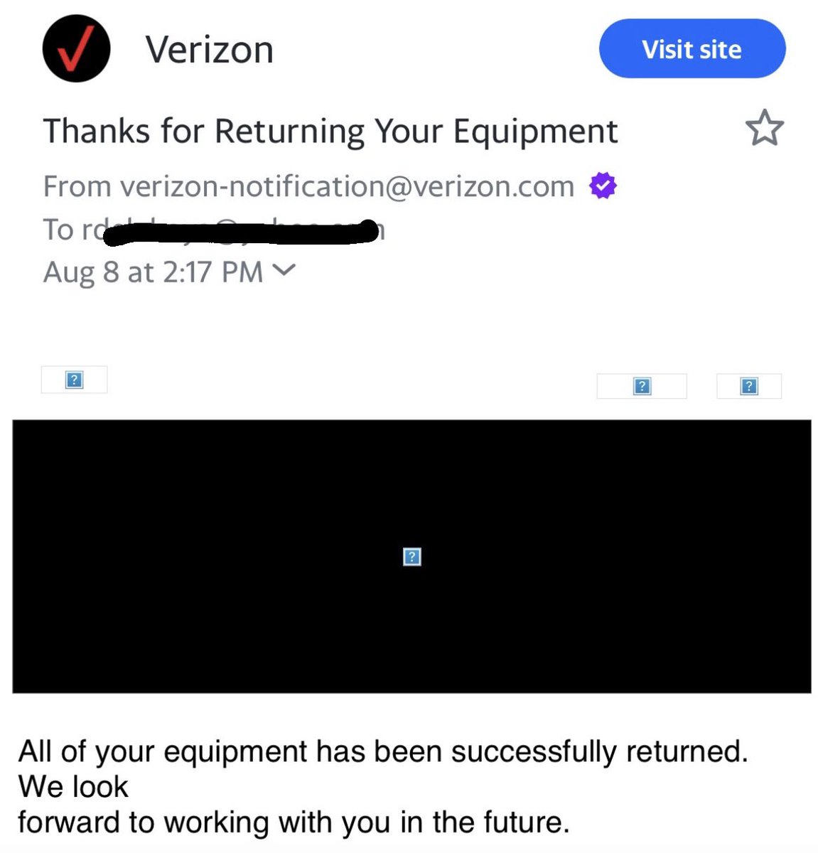 Before you start calling again <a href="/verizonfios/">Verizon Fios</a>, sending emails or text messages, you should check your records first. #RETURNED