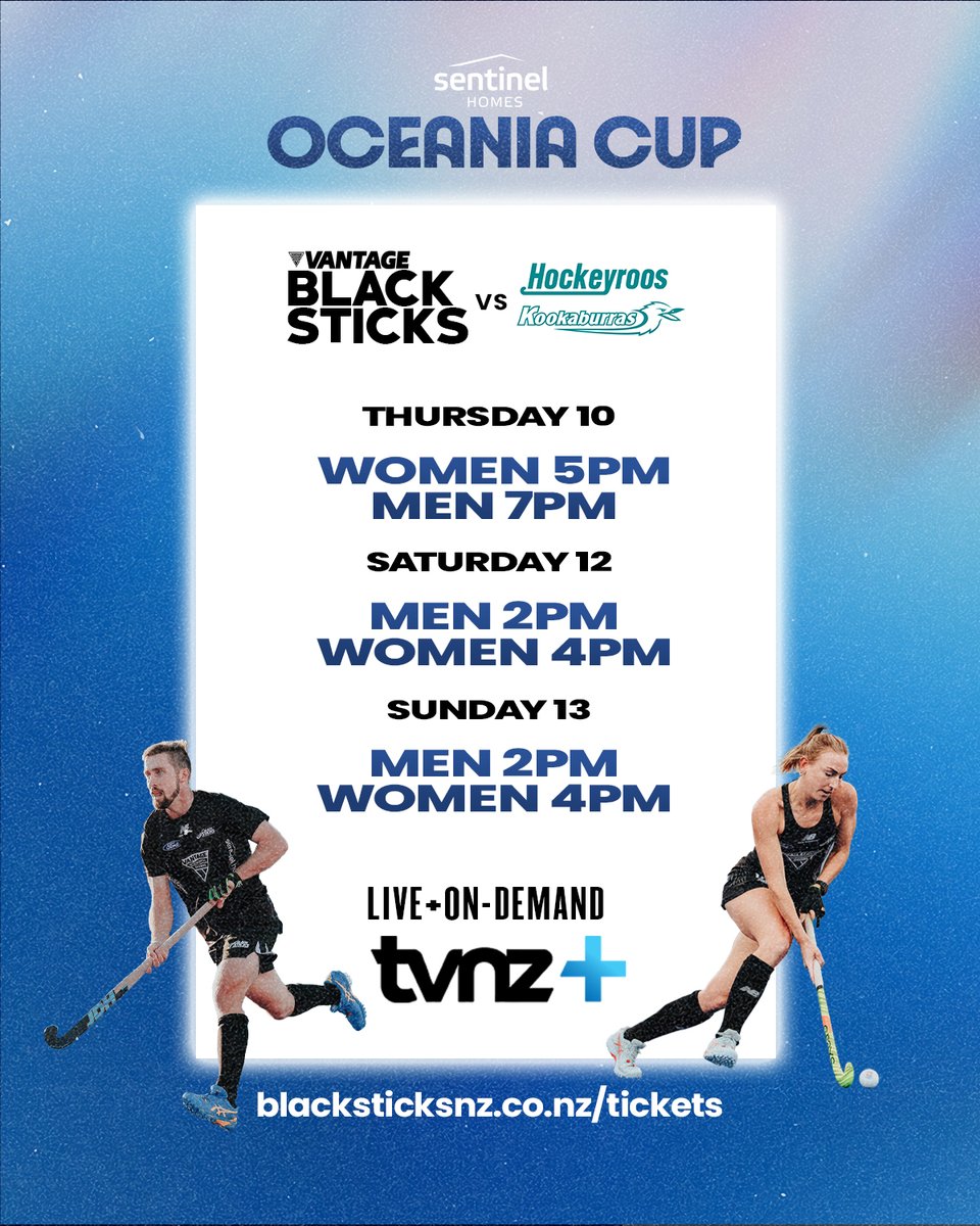 👇 Game times - all live, free, and on-demand on the TVNZ+ app or web-page! Saturday is close to selling out too so make sure you get your tickets!
