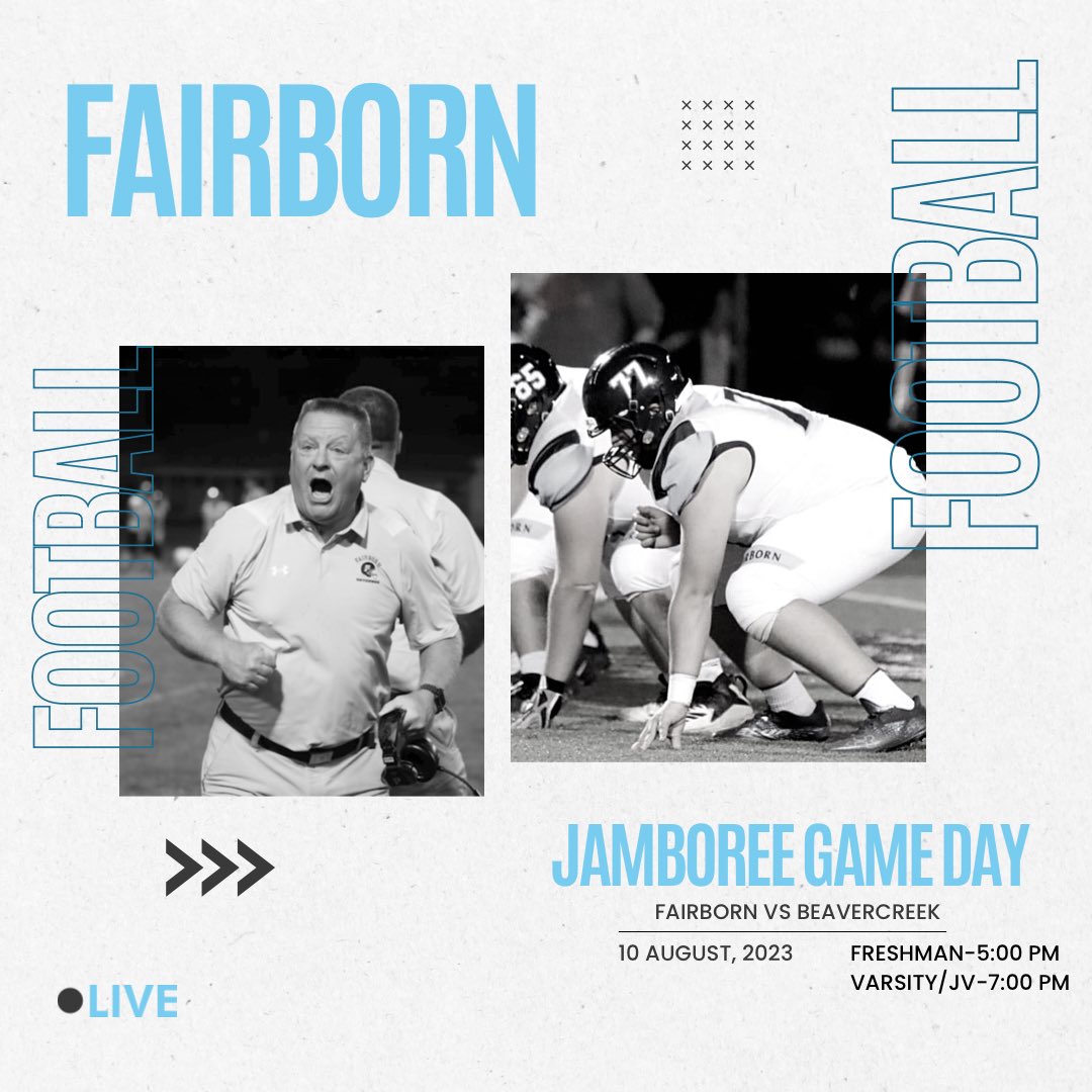 FBSkyhawksFBall's tweet image. Jamboree Vs Beavercreek tomorrow at Beavercreek High School! Freshman will start at 5:00 PM, Varsity/JV will start at 7:00 PM. Please come out and support your Fairborn High School football program!