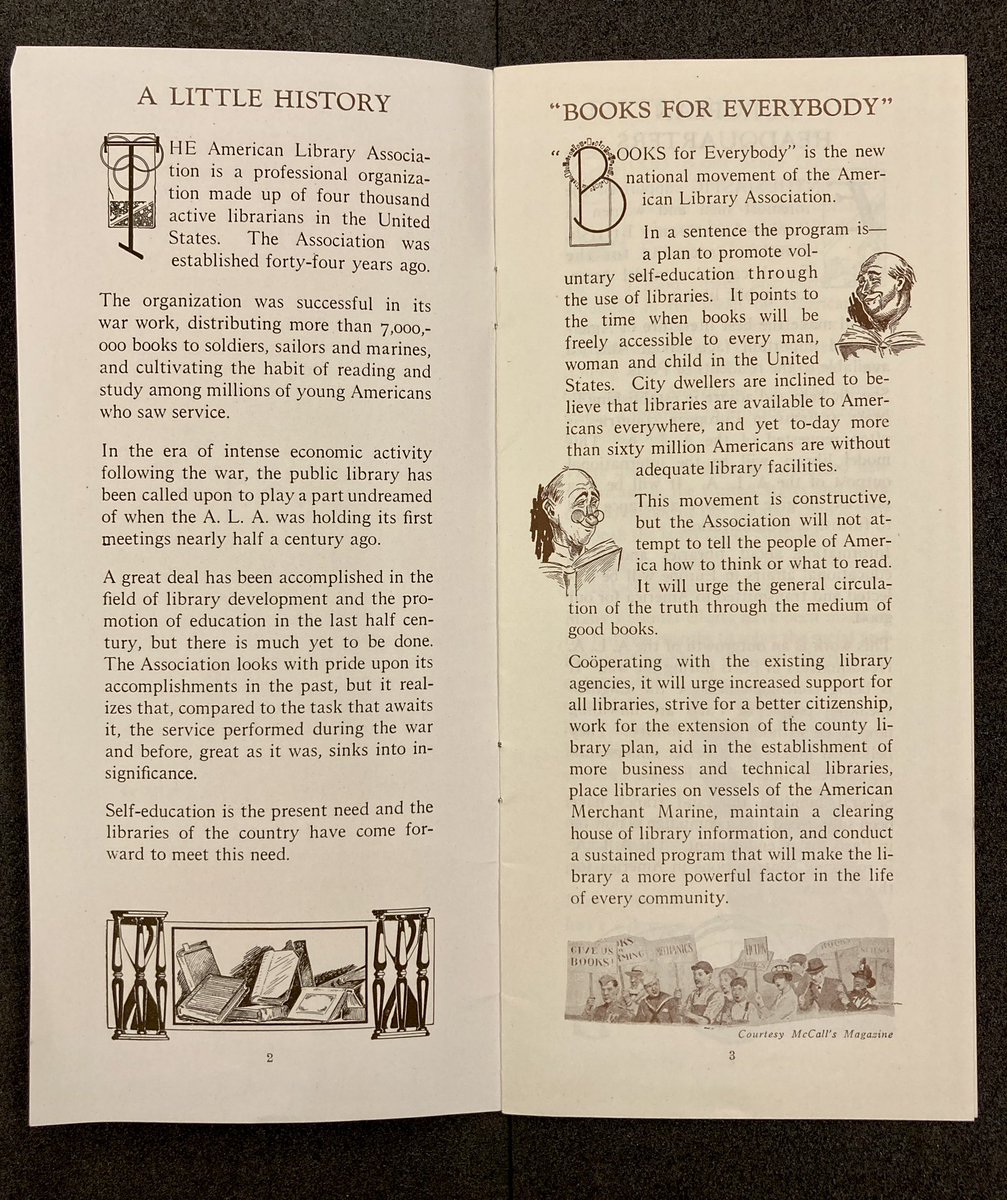 On this #NationalBookLoversDay, we were pleased to see in this brochure from the NEA Collection that the <a href="/ALALibrary/">American Library Association</a> has a long history of  supporting books for everybody, back in 1920 and today. <a href="/ALA_Archives/">Am Lib Assn Archives</a>