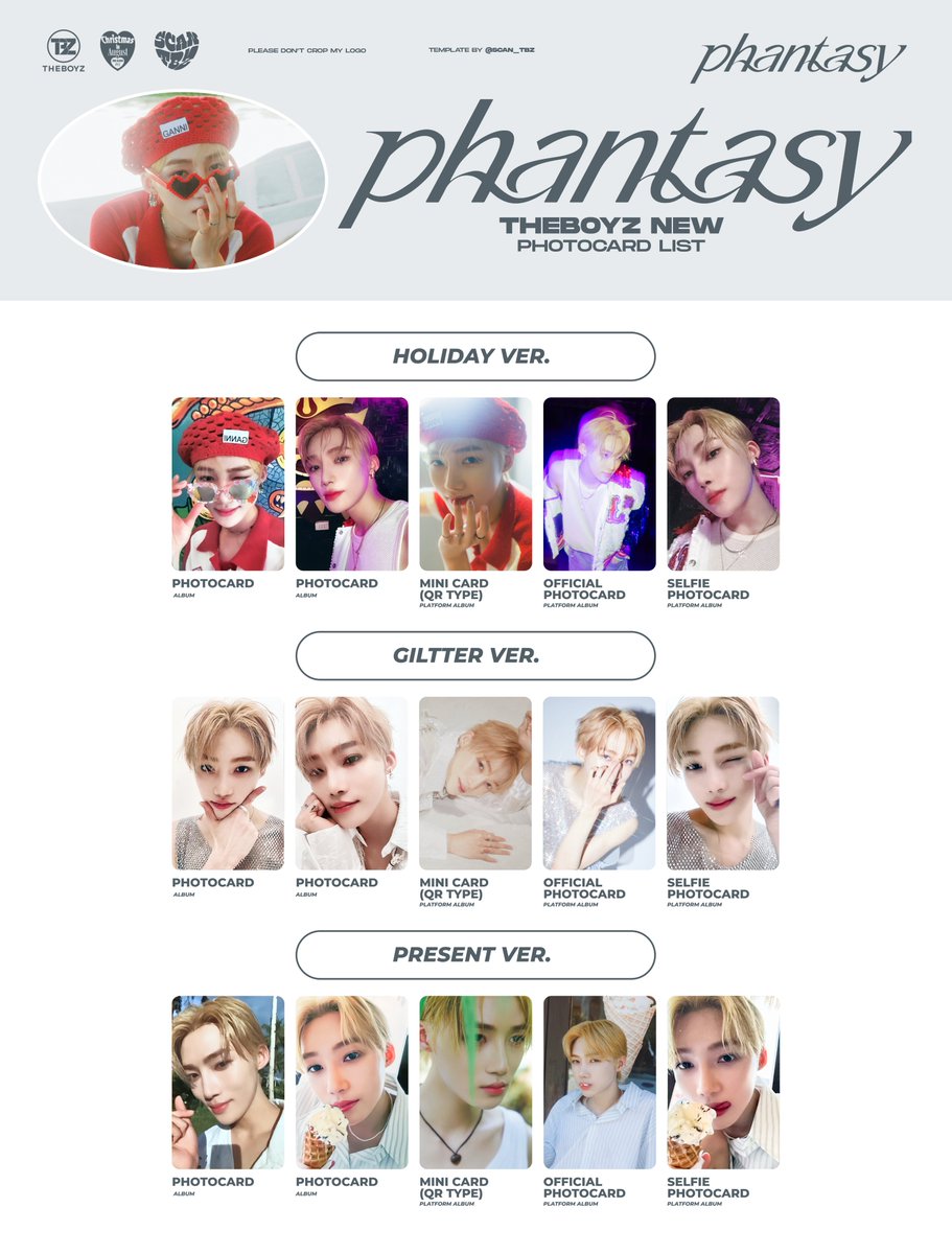 THE BOYZ ALBUM 'PHANTASY' - INDIVIDUAL VERSION PHOTOCARD TEMPLATE
