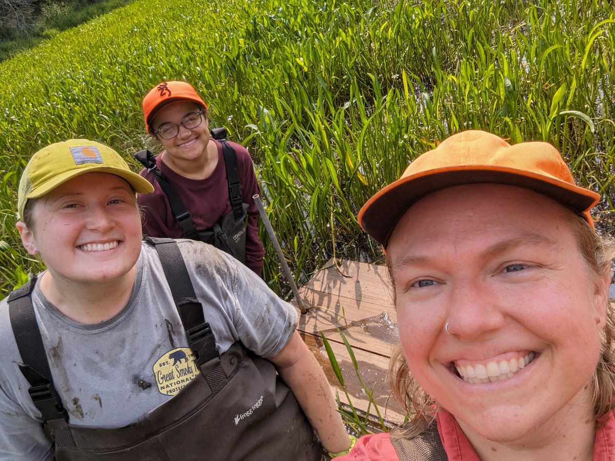 Today we wrapped up in the wetlands for our 2-year Blanding's Turtle project! Here is the core team from Summer 2023 by our last basking platform. Both Kerri (left) and Makayla (middle) have worked hard this summer, and made the long days fun, so a huge THANK YOU to them!