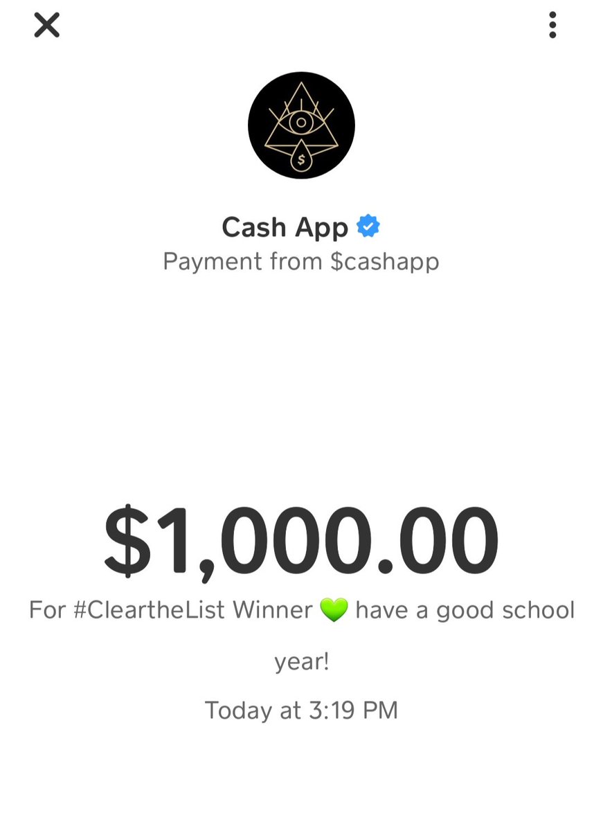 CooliestClass's tweet photo. HUGE thanks to @CashApp for their #clearthelist giveaway - me and 99 other teachers won $1000 to clear our lists!

My list is OFFICIALLY CLEARED!! https://t.co/UTwM7ZCVDV