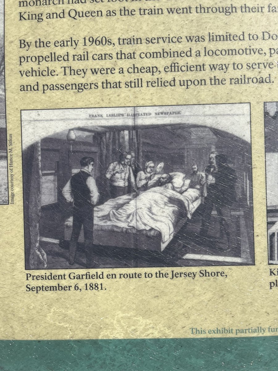 Rode the rail trail in NJ where Garfield was transported. Saw this: