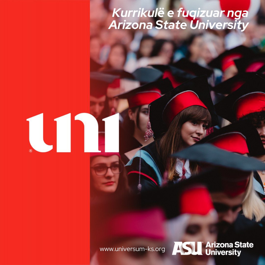 Studio në #UNI-Universum International College dhe merr diplomë të fuqizuar nga Arizona State University, Universiteti më i madh publik në SHBA dhe #1 për inovacion🥇🇽🇰🇺🇸 

#Apliko këtu: universum-ks.org/apliko/

#EmpoweringKosova #UNI #behuUNI