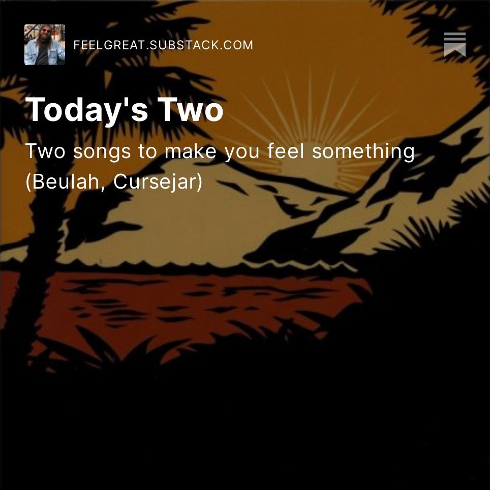 Today's Two, by <a href="/LUKEmccorm/">Luke McCormick</a> open.substack.com/pub/feelgreat/…