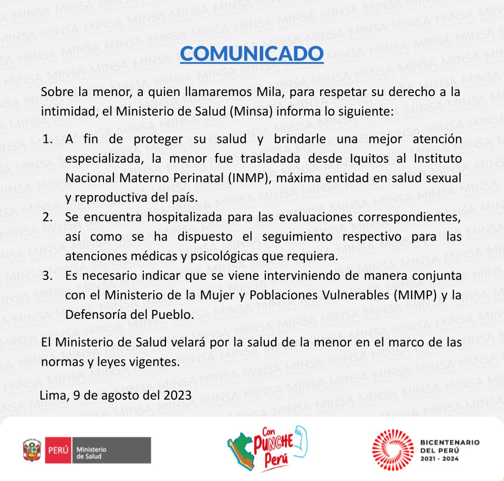 Minsa_Peru's tweet photo. 🔴COMUNICADO | El #Minsa informa a la población lo siguiente: https://t.co/DIu2lqbSuQ