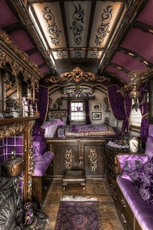 The inside of a vardo/wagon which has survived from the 1800's. #Vardo #Gypsy #Traveller #Wagon #history #beautiful