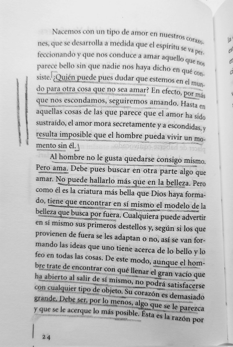 Alex_philosoph's tweet photo. Qué bello texto de Pascal 😍

"¿Quién puede dudar que estemos en el mundo para otra cosa que no sea amar?"

"Los poetas no tienen razón al habernos descrito al amor como un ciego; hay que quitarle la venda de los ojos y devolverle el placer de la mirada." https://t.co/QvuaXa7W9O