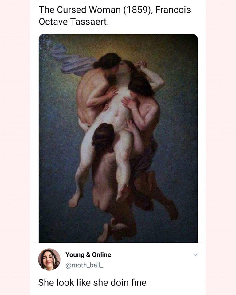 SophiaLarou's tweet photo. The Cursed Woman by Nicolas Francois Octave Tassaert. 1859. https://t.co/b1xH0hQYLF