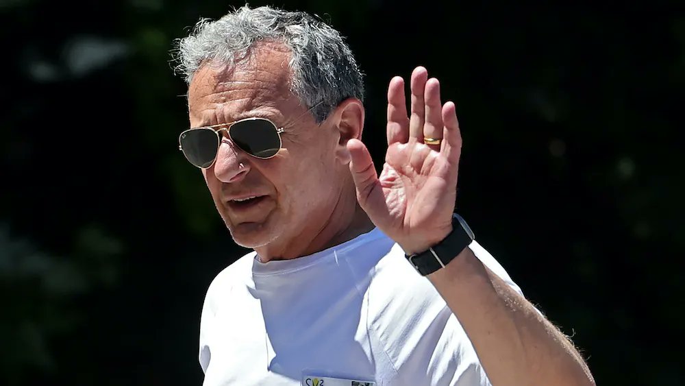 Variety's tweet image. Weeks after Bob Iger called SAG-AFTRA and WGA demands &quot;not realistic,&quot; the Disney CEO said, &quot;Nothing is more important to this company than its relationships with the creative community. That includes actors, writers, animators, directors and producers.&quot; bit.ly/3YsWVLD