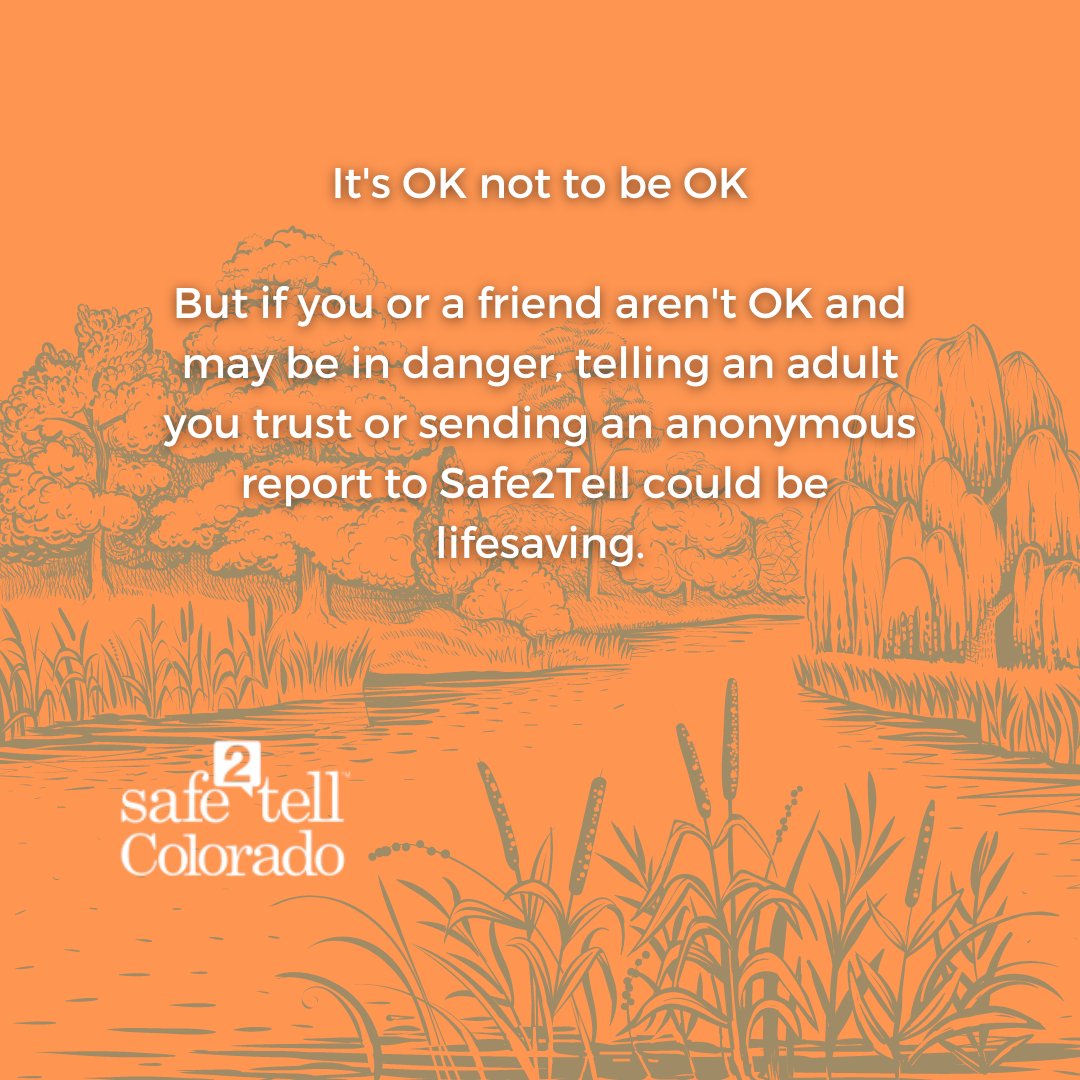 Safe2TellCO's tweet photo. If you have an urgent safety concern about yourself or someone else, submit a report to Safe2Tell by at 1-877-542-7233 or https://t.co/9qhdF14BeN.
#NYVPW #Safe2Tell #schoolsafety #Safe2TellCO #coloradoschools #stopbullying https://t.co/ZrL1yx02rF