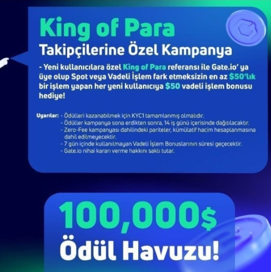 KingofPara's tweet photo. https://t.co/440QglKAua’dan Herkese 50$ Dolar 🤑

Ödül almak için yapmanız gerekenler :
👉🏻Referans linkimle üye ol, KYC 1 tamamla
👉🏻 50$’lık al sat yap 
👉2 Hafta için hesabına 50$ vadeli bonus geliyor. 

Kayıt linki👇
https://t.co/G5tTyqZhKR https://t.co/h78wOG8You