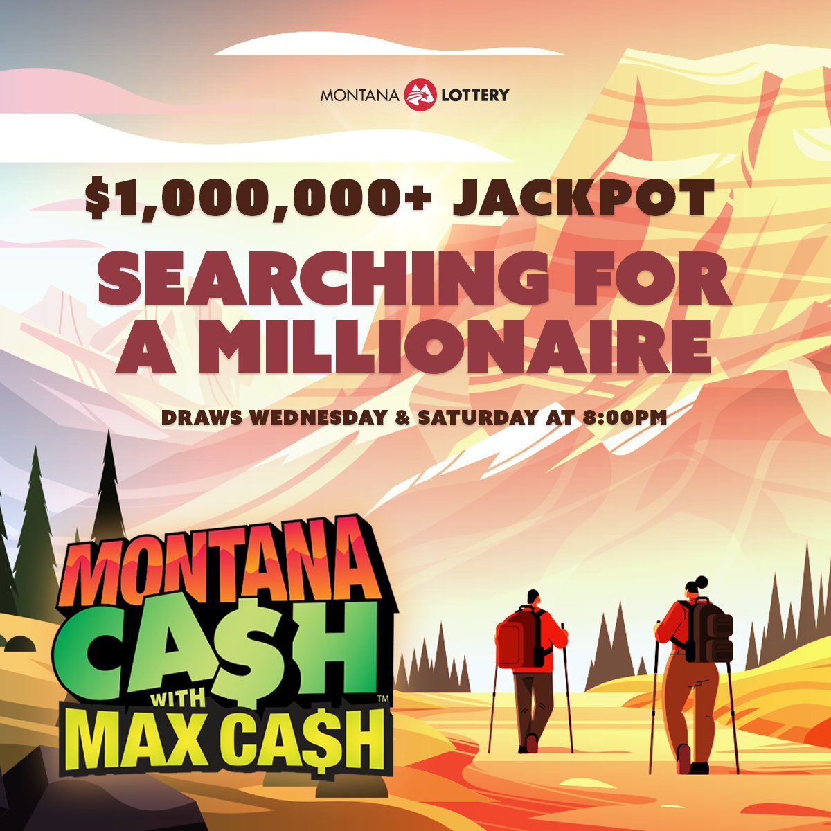 montanalottery's tweet image. 🔍💰 It's your chance to shine! Our search for Montana's next millionaire begins tonight at 8 PM! Will YOU be the lucky one to win this MILLION DOLLAR jackpot? Get those tickets and dreams ready – fortune awaits! 💸🎉 #LottoLuck #ChaseTheDream #MontanaCash