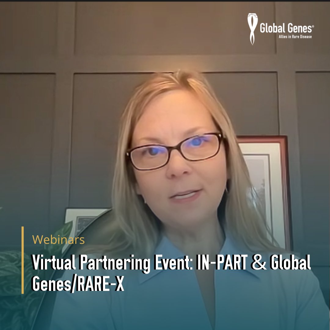 During a webinar presented with IN-PART, Karmen Trzupek, our Sr. Dir., Scientific Programs, shared how the RARE - X platform can combine innovation priorities to propel academia, industry R&D, & biotechs to collab. Catch the recording: go.globalgenes.org/AS-INPART #RAREX #OWNIT
