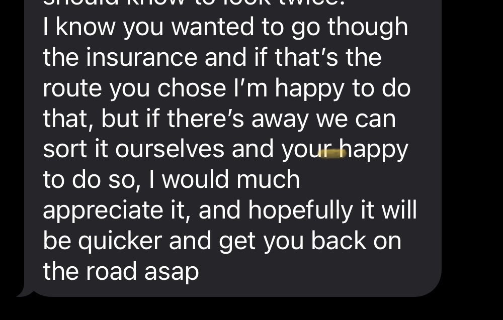 Got taken out by a right turning driver tonight on my bike - they sent me this - I’m thinking they don’t want premium increases - wisdom is to go to their insurance? ( damage at my first check over is £1500) thoughts?