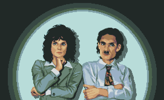 Pixel art of the Sparks brothers, Russell and Ron Mael (For my friend's birthday!)