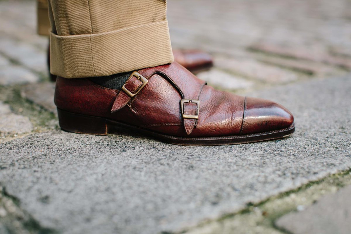 Imaging using Russian reindeer leather recovered from a 1786 shipwreck - perhaps the rarest and most coveted leather there is - to make bespoke double monks. Lmao