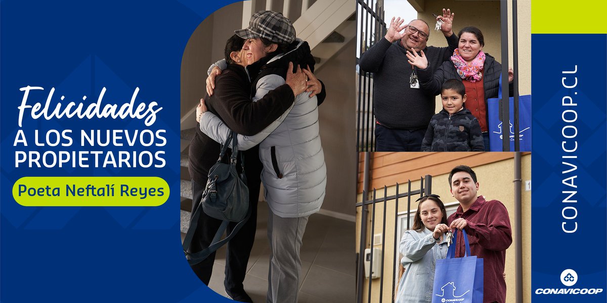 conavicoop's tweet photo. Nuestros socios de #Parral ya reciben sus viviendas, gracias al esfuerzo y la confianza depositadas en este proyecto cooperativo 🤝
Felicitamos y agradecemos a los nuevos propietarios de Poeta Neftalí Reyes, en la #RegiónDelMaule ❤️🏠
#SomosCooperativa https://t.co/Dd0DbsZQXH