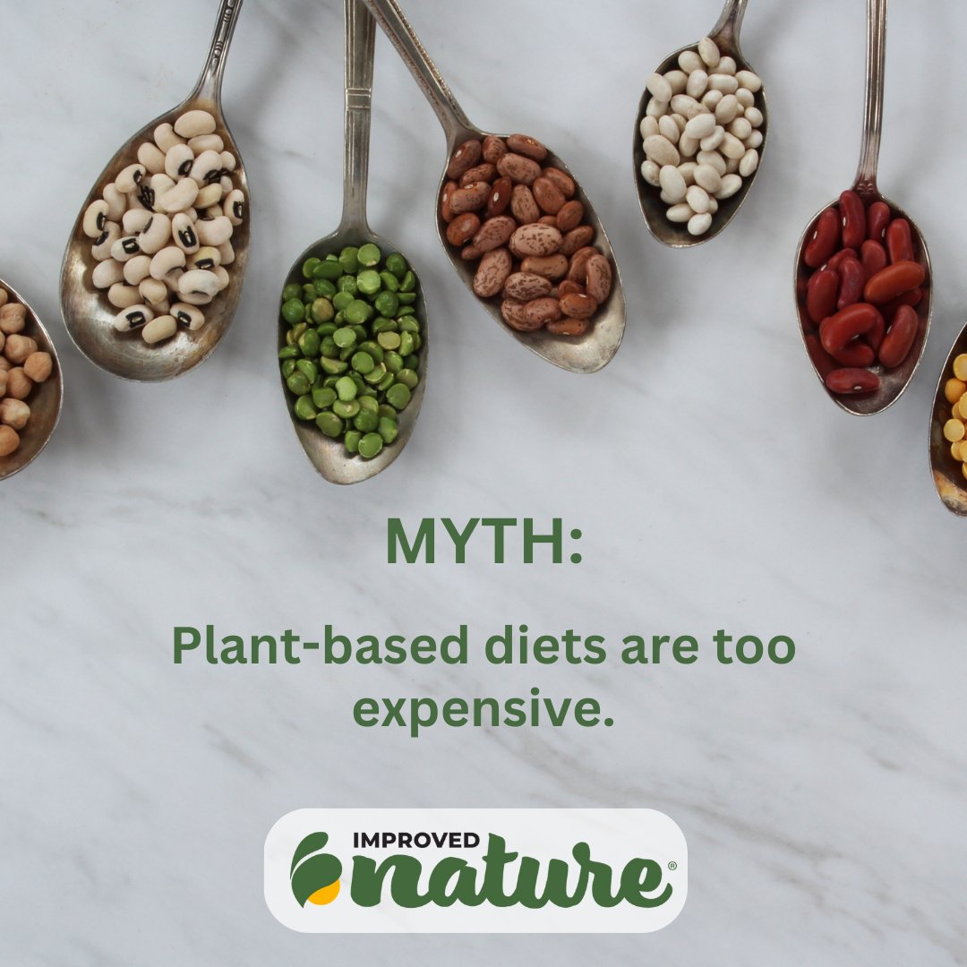 Plant-based can actually be cheaper than meat-heavy diets. Stock up on seasonal produce and utilize unprocessed plant-protein options like beans, lentils, nuts and seeds.