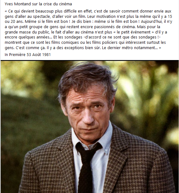#YvesMontand sur la crise du cinéma #presse #interview #cinemafrancais #années80
