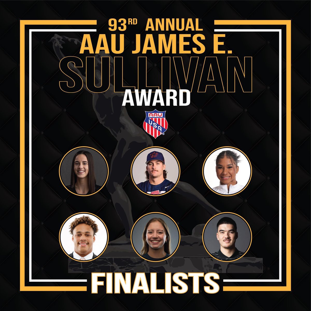 Finalist voting for the 93rd AAU James E. Sullivan Award is now open and YOU can help decide who takes home the trophy! Check out the link here: bit.ly/93rdSullivanFi… cast your vote. 🗳️You can vote once a day, per day until the deadline next Wednesday, August 16th at 11:59pm