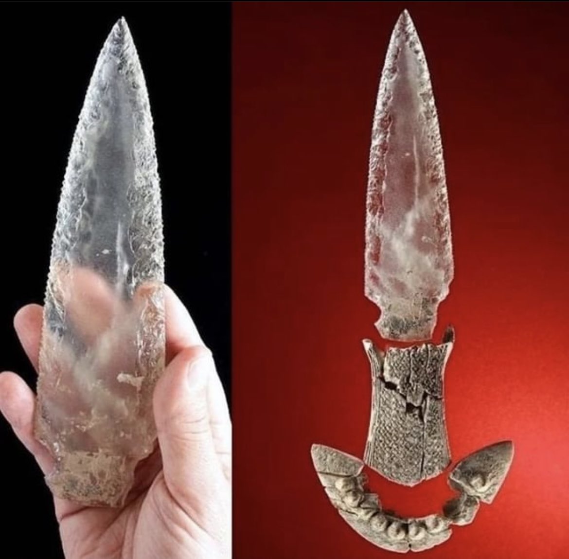 historyinmemes's tweet image. A few years ago, archaeologists excavating the megalithic tomb of Montelirio holos in Spain discovered an extraordinary dagger made from rock crystal. Experts deem it the most technically sophisticated tool ever found in Prehistoric Iberia, requiring immense skill for its