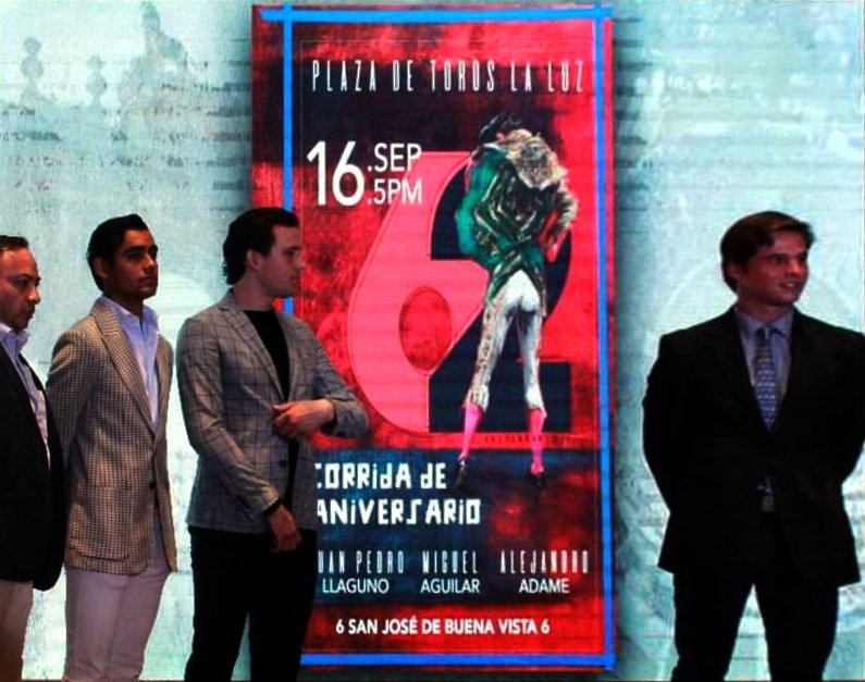 León (Guanajuato) MEX Espectáculos Monterrey presentó el cartel para la corrida por el 62 aniversario de la plaza "La Luz" el sábado 16 de septiembre con Juan <a href="/pedrollaguno/">Juan Pedro Llaguno</a>, <a href="/MigueAguilar17/">Miguel Aguilar.</a> y <a href="/CALEJANDROAM/">Alejandro Adame</a> Adame que lidiarán toros de San José de Buenavista <a href="/portaltaurino/">Portal Taurino</a>