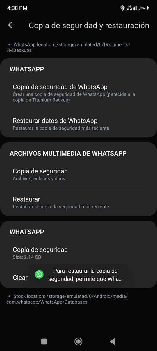 #FouadWhatsApp
@ModsFouad 
I need help. I did My recovery Backup but when i try to recover my backup it does not work. 
Help Please!!! I have really important chats there .