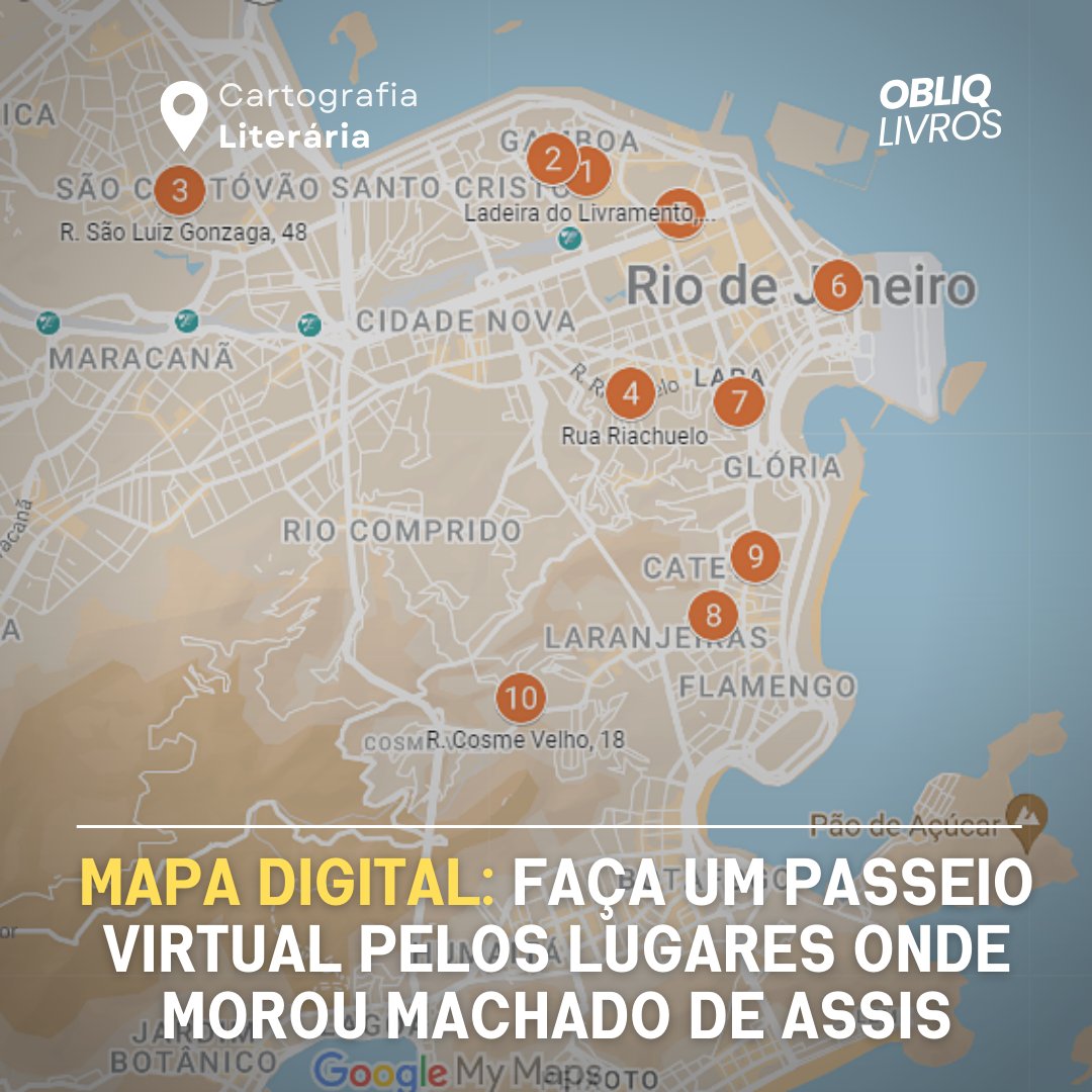 obliqlivros's tweet image. Um mapa digital com todos os locais onde Machado de Assis morou. Da Ladeira do Livramento à Rua Cosme Velho. bit.ly/ondemoroumacha…