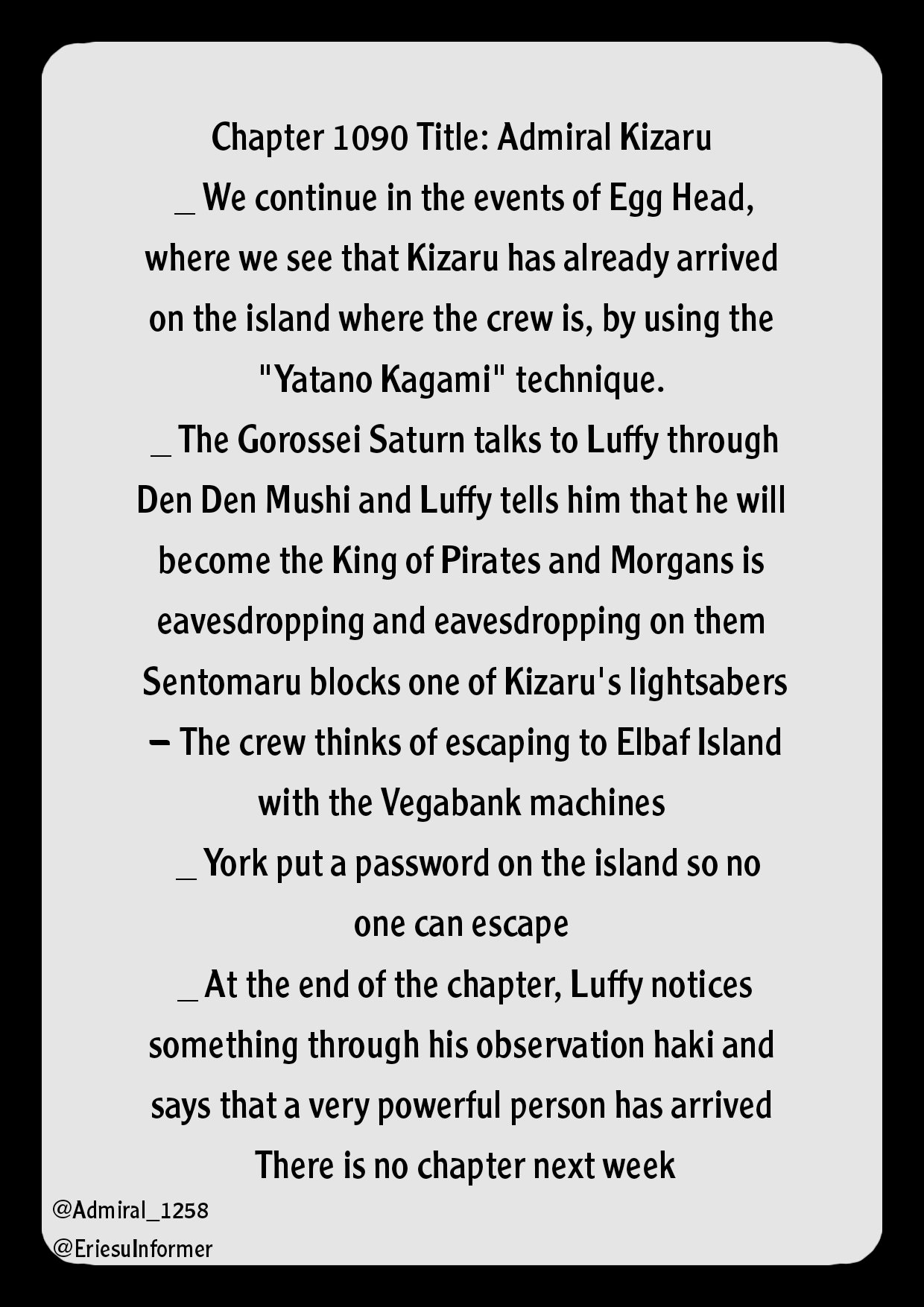 One Piece, ST, Over One Thousand Pieces (unmarked spoilers upon official  chapter release)